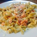 Smoked Salmon Alfredo, Paired with Pinot Grigio